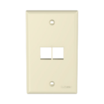 Placa de Pared Vertical, Salida Para 2 Puertos Keystone, Color Marfil
