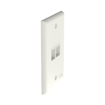 Placa de Pared Vertical, Salida Para 2 Puertos Keystone, Color Blanco Mate - Image 3