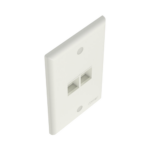 Placa de Pared Vertical, Salida Para 2 Puertos Keystone, Color Blanco Mate - Image 4