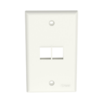 Placa de Pared Vertical, Salida Para 2 Puertos Keystone, Color Blanco Mate