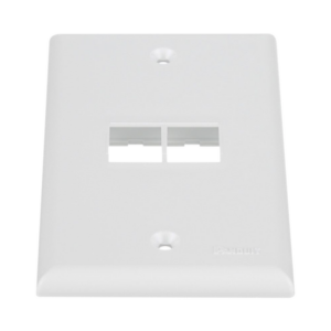 Placa de Pared Vertical, Salida Para 2 Puertos Keystone, Color Blanco