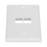 Placa de Pared Vertical, Salida Para 2 Puertos Keystone, Color Blanco