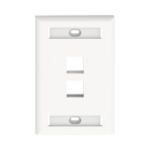 Placa de Pared Vertical, Salida Para 2 Puertos Keystone, Con Espacios Para Etiquetas, Color Blanco