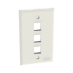 Placa de Pared Vertical, Salida Para 3 Puertos Keystone, Color Blanco Mate - Image 4