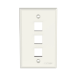 Placa de Pared Vertical, Salida Para 3 Puertos Keystone, Color Blanco Mate