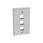 Placa de Pared Vertical, Salida Para 3 Puertos Keystone, Color Blanco
