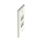 Placa de Pared Vertical, Salida Para 4 Puertos Keystone, Color Blanco Mate - Image 3
