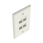 Placa de Pared Vertical, Salida Para 4 Puertos Keystone, Color Blanco Mate - Image 4