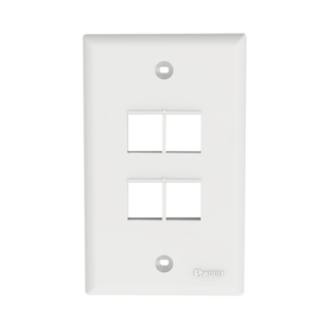 Placa de Pared Vertical, Salida Para 4 Puertos Keystone, Color Blanco
