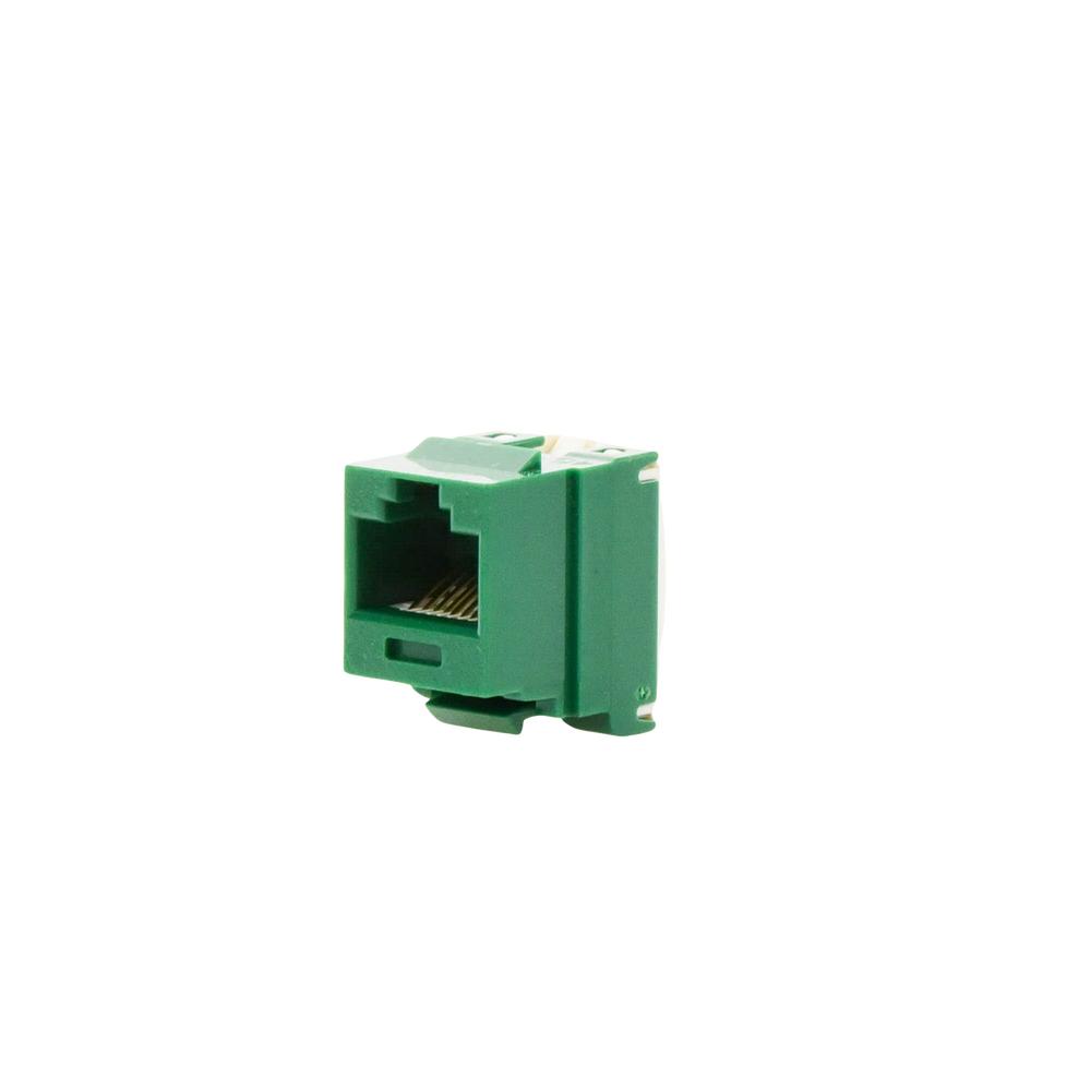 Conector Jack Estilo 110 (de Impacto), Tipo Keystone, Categor?a 6, de 8 Posiciones y 8 Cables, Color Verde