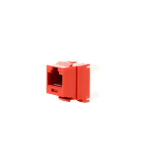 Conector Jack Estilo 110 (de Impacto), Tipo Keystone, Categor?a 6, de 8 Posiciones y 8 Cables, Color Rojo