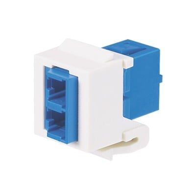 M?dulo Acoplador LC Duplex, para Fibra ?ptica Monomodo OS1/OS2, Tipo Keystone, Color Blanco Mate
