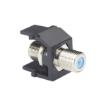 M?dulo Acoplador Coaxial Tipo F, Keystone, de 75 Ohms, 3.0 GHz, Color Negro