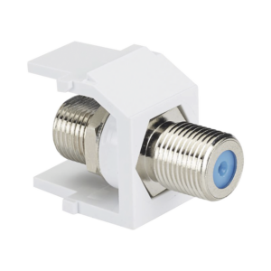 M?dulo Acoplador Coaxial Tipo F, Keystone, de 75 Ohms, 3.0 GHz, Color Blanco