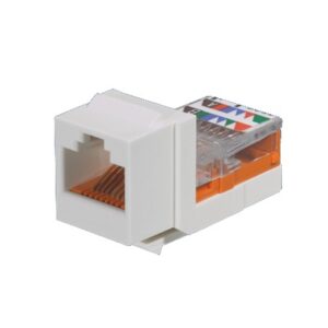 Conector Jack Estilo Leadframe, Tipo Keystone, Categor?a 5e, de 8 Posiciones y 8 Cables, Color Marfil