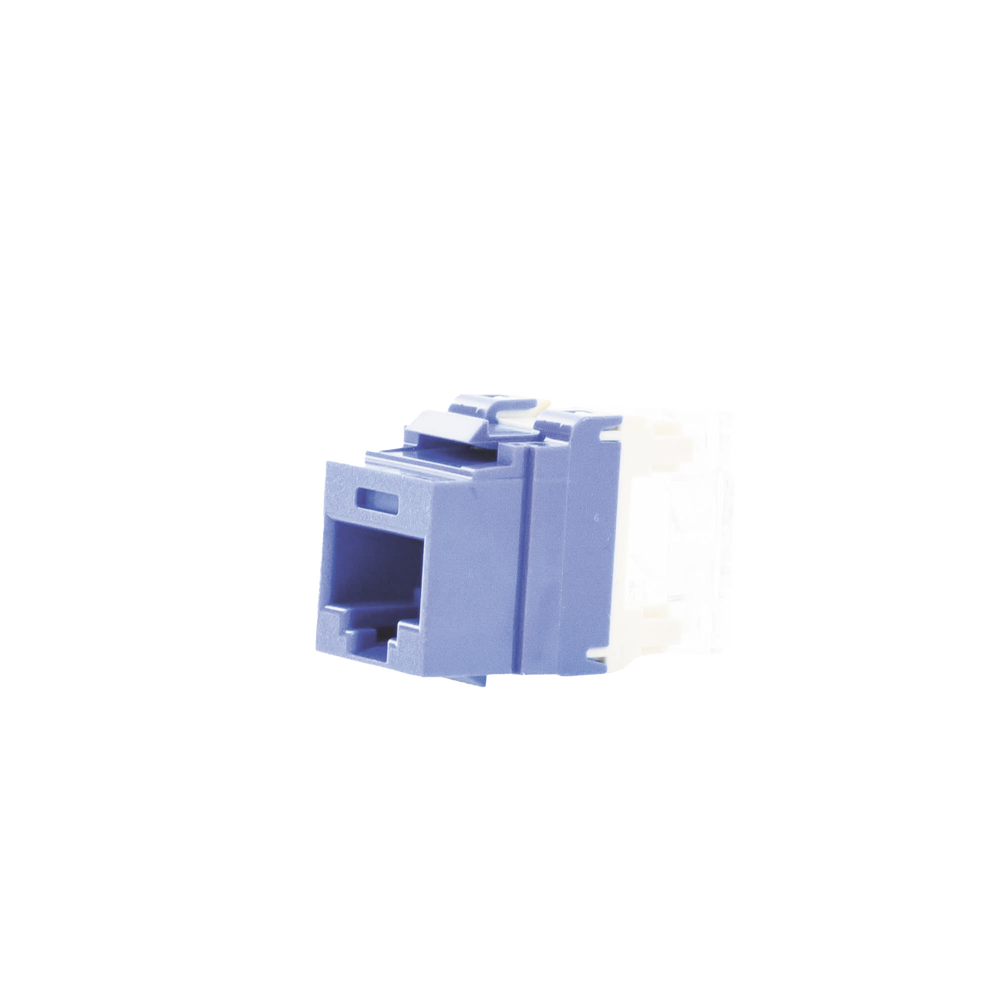 Conector Jack Estilo 110 (de Impacto), Tipo Keystone, Categor?a 5e, de 8 Posiciones y 8 Cables, Color Azul