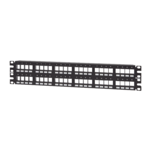 Panel de Parcheo Modular Keystone (Sin Conectores), Numerado y Espacio para Etiquetas, de 48 Puertos, 2UR