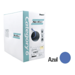Bobina de Cable UTP 305 Metros (1000 Pies) de Cobre, NetKey, Azul, Categor?a 6 (24 AWG), 1000Mbps, Riser (CMR), de 4 Pares