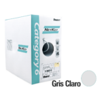 Bobina de Cable UTP de 305 Metros (1000 Pies) de Cobre, NetKey, Gris Claro, Categor?a 6 (24 AWG), 1000Mbps, Riser (CMR), de 4 Pares