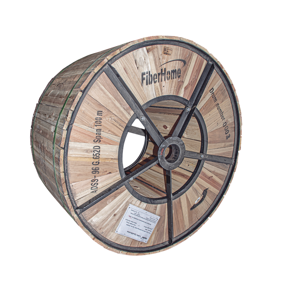 Carrete de 4 Kil?metros de Fibra ?ptica A?rea (ADSS) G.652D, Monomodo de 96 Hilos, Exterior, Span 100, Loose Tube