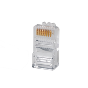 Plug RJ45 Cat5e, Para Cable UTP Calibre 22 a 26 AWG, Chapado en Oro de 50 Micras