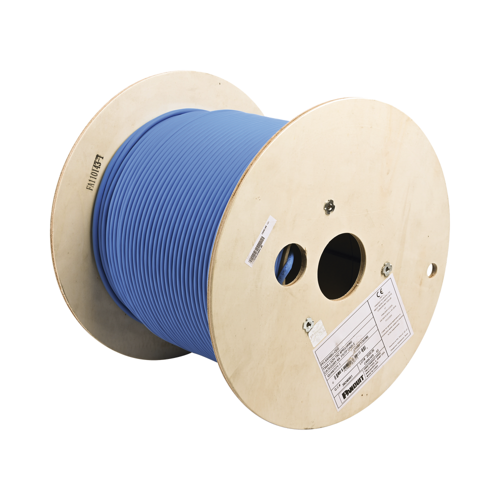 Bobina de Cable Blindado F/UTP de 4 Pares, Cat6A, Soporte de Aplicaciones 10GBase-T, LSZH (Libre de Gases T?xicos), Color Azul, 305 Metros (1000 Pies)