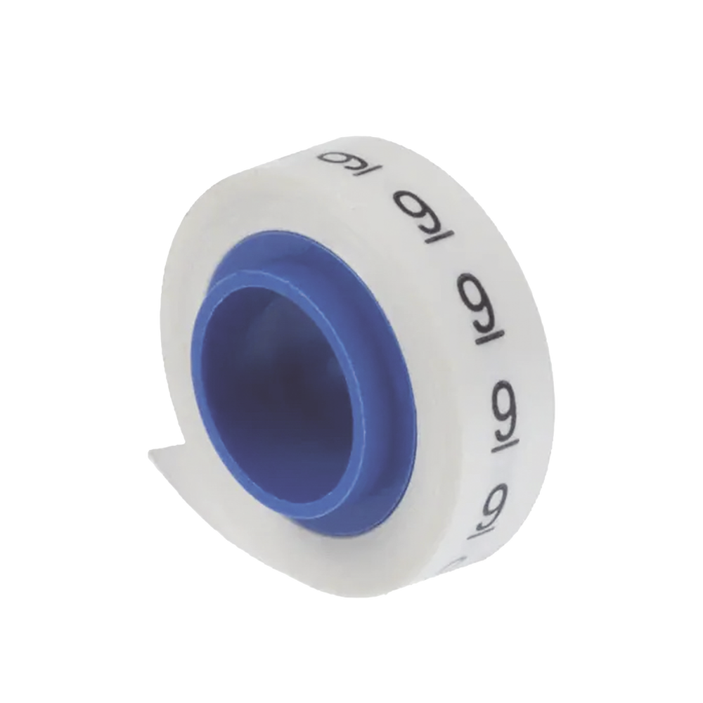 10 Rollos de Etiquetas Marcadoras, Pre-Impresos con los N?meros 0-9, de 2.4 Metros (7.87 Pies), Color Blanco