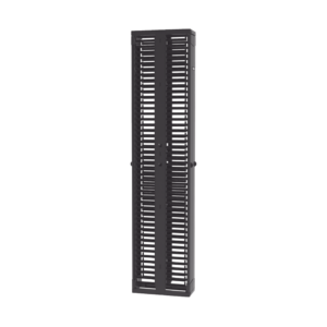 Organizador Vertical PatchRunner™, Doble (Frontal y Posterior), Para Rack Abierto de 45 Unidades, 8in de Ancho, Color Negro