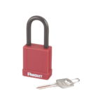 Candado de Bloqueo LOTO de Seguridad Dieléctrico, Con Llave Única, Diámetro de 6.5 mm, Color Rojo - Image 3