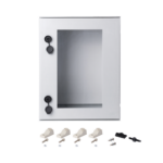Gabinete de Poliéster IP65 Puerta Transparente, Uso en Intemperie (400 x 500 x 200 mm) con Placa Trasera Interior de Plástico (Incluye Chapa y Llave). - Image 6