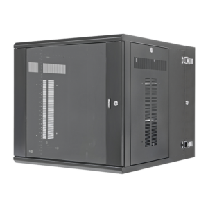 Gabinete PanZone de Montaje en Pared, de 19in, Puerta con Ventana de Seguridad, 12 UR, 762mm de Profundidad, Color Negro