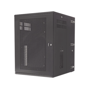 Gabinete PanZone de Montaje en Pared, de 19in, Puerta Ventilada, 18 UR, 762mm de Profundidad, Color Negro