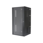 Gabinete PanZone de Montaje en Pared, de 19in, Puerta con Ventana de Seguridad, 26 UR, 635mm de Profundidad, Color Negro