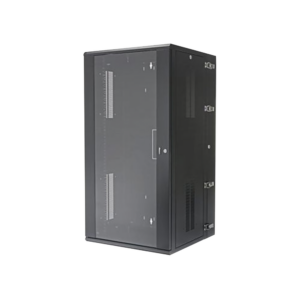 Gabinete PanZone de Montaje en Pared, de 19in, Puerta con Ventana de Seguridad, 26 UR, 635mm de Profundidad, Color Negro