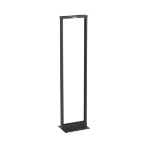 Rack de Dos Postes Estándar de 19 in, Rieles Numerados y Roscados #12-24, Fabricado en Aluminio, 45 Unidades de Rack, Color Negro