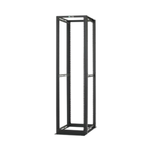 Rack de Cuatro Postes Estándar de 19", Rieles Numerados y Roscados #12-24, Profundidad Máxima de 30 in, 45 Unidades de Rack, Color Negro