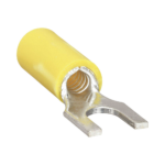 Terminal tipo horquilla ( espada ) aislada / 12 - 10 AWG / Amarillo / Paquete de 25 piezas.