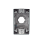 Caja Condulet FS de 1" (25.4 mm ) con tres bocas una arriba y una atrás a prueba de intemperie.