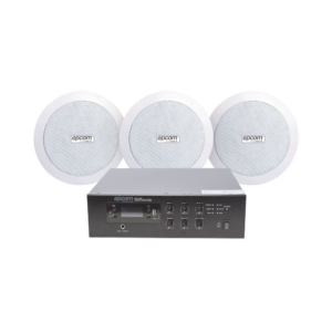 KIT de Amplificador de 120W para Escritorio | 3 Altavoces de Plafón de 5.5in | 3.75 - 30W | Sistema 70/100V