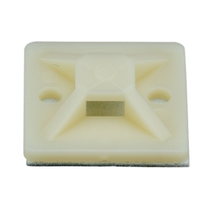 Montaje-Sujetador Adhesivo STRONGHOLD de 4 Vías de 3/4" x 3/4" x 1/4", Color Natural,  Nylon 6.6 Retardante de Llamas V-2, Paquete de 100pz