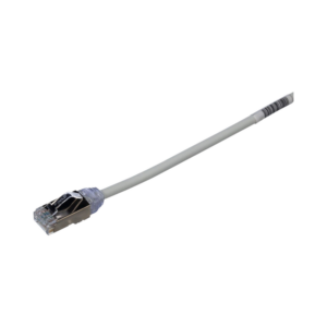 Patch Cord Cat6A, Diametro Reducido 28 AWG, Blindado S/FTP, CM/LS0H, 1 Metro (3.28 Pies), Color Gris