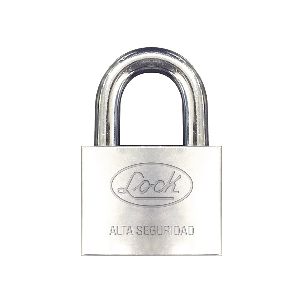 Candado de hierro alta seguridad con llave de disco/ Acabado Cromado/ Llaves Abloy/ Medida de Horquilla 34 mm.