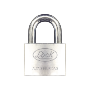 Candado de hierro alta seguridad con llave de disco/ Acabado Cromado/ Llaves Abloy/ Medida de Horquilla 34 mm.