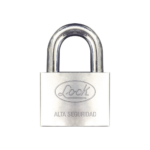Candado de hierro alta seguridad con llave de disco/ Acabado Cromado/ Llaves Abloy/ Medida de Horquilla 50 mm.