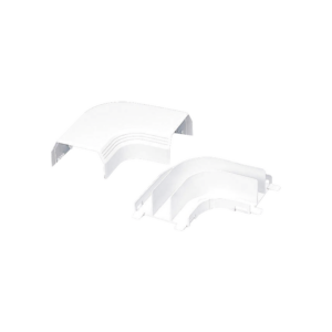 Curva de radio controlado, para uso con canaleta T45, Material PVC Rígido, Color Blanco Mate