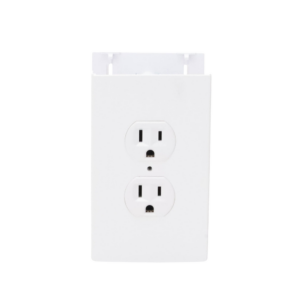 Contacto eléctrico doble, soporte y tapa color blanco de PVC auto extinguible,  para canaleta TEK100 (5591-10200)