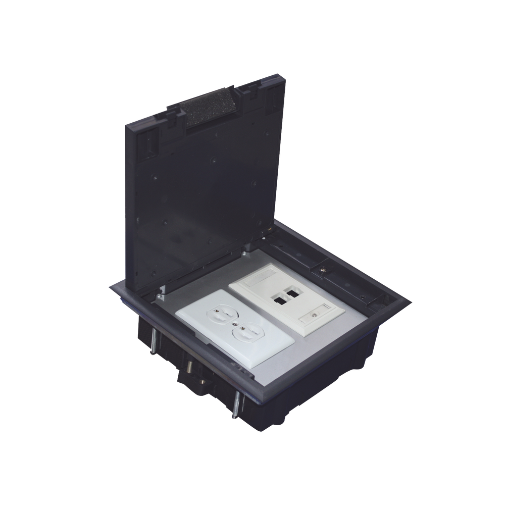 Caja de Piso para Dos M?dulos Universales (Socket M2), para Alimentaci?n El?ctrica y Redes de Datos (11000-33401) No Incluye Faceplates