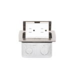 Mini Caja de Piso Rectangular en Acero Inoxidable con 2 Contactos El?ctricos (11000-21201)