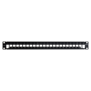 Patch Panel TERA-MAX Blindado de 24 Puertos, Modular (Vac?o), Plano, Color Negro, 1UR