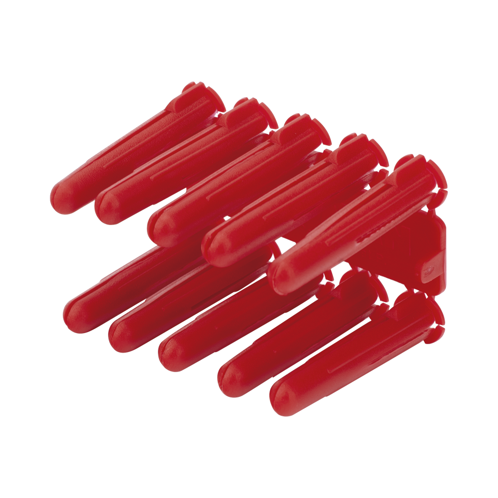 Taquete de 1/4  plástico paquete de 100 piezas para fijar objetos con tornillo en muros y techos de concreto o superficies sólidas, compatible con tornillo TH10X de 10 x 1 1/2"  (1103-03100)